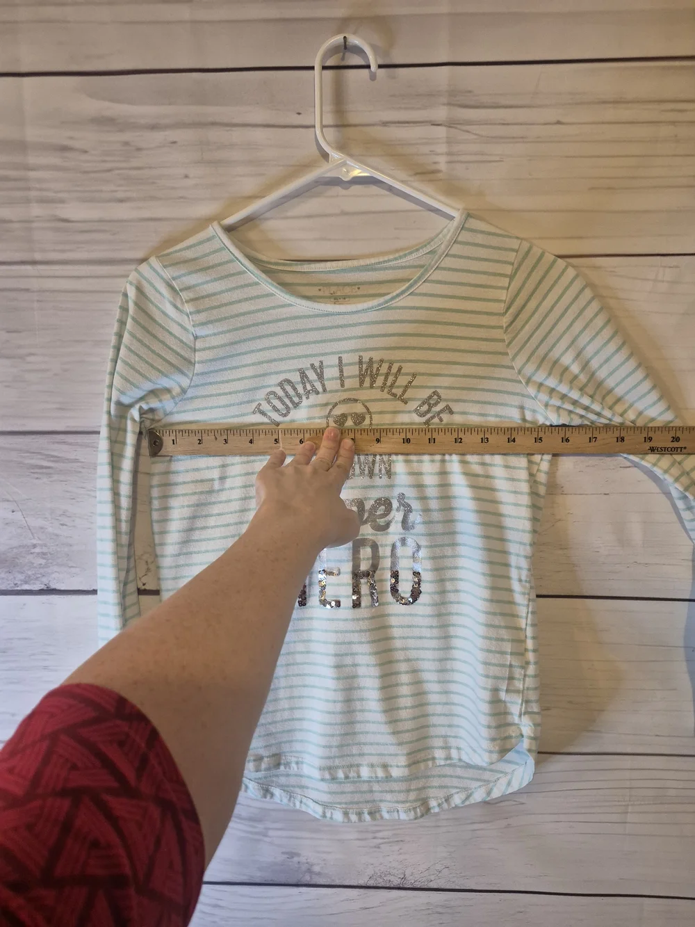 The Children's Place Mint and White Striped Sequin Graphic Long-Sleeve Tee